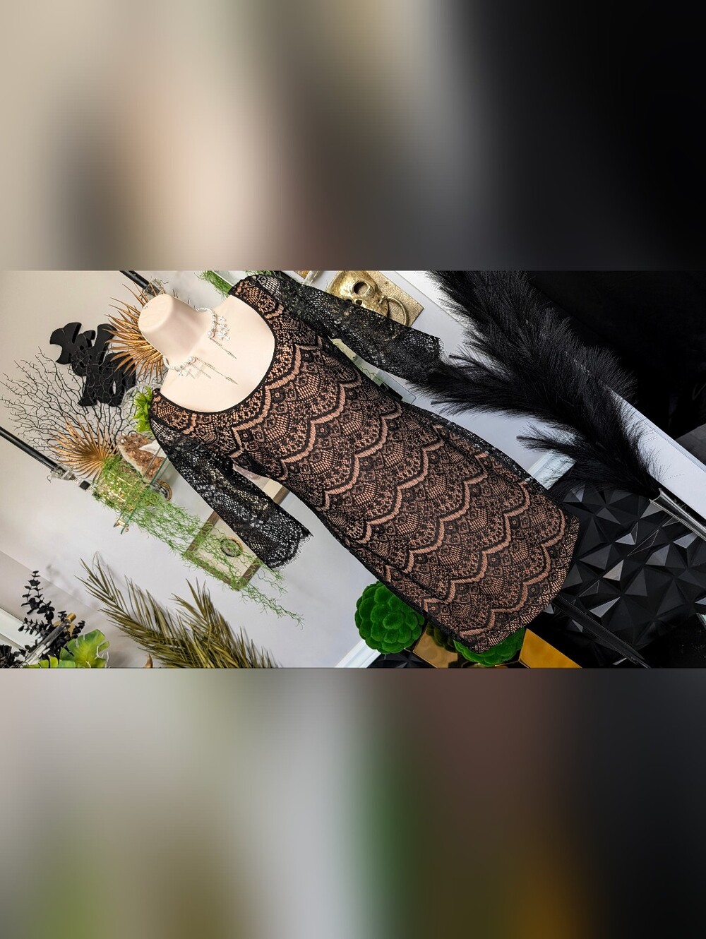 Guess Black Elegant Lace Bodycon Dress sz4/SM